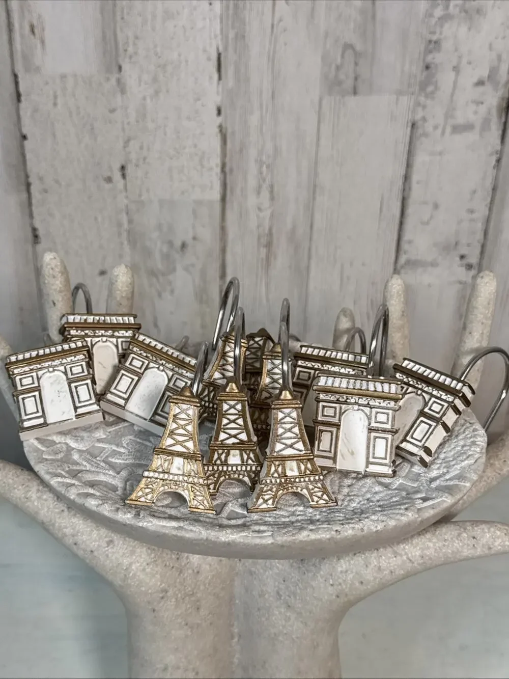 Set Of 12 Avanti Paris Sculpted Shower Hooks